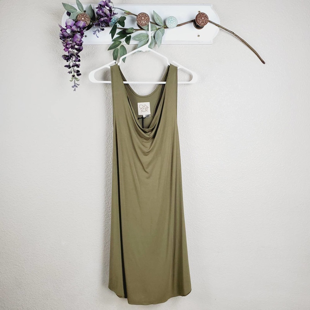 Chaser Knit Green Slip Shirt Beach Racerback Dress